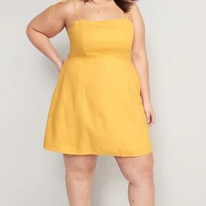 Old Navy Yellow Sleeveless Dress linen XXL
